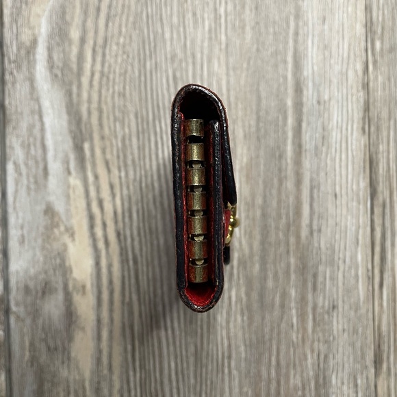 Gucci Horsebit 6-Row Key Case 5 Clips Trifold Red Leather Gold-Tone Men’s Womens - Picture 3 of 11